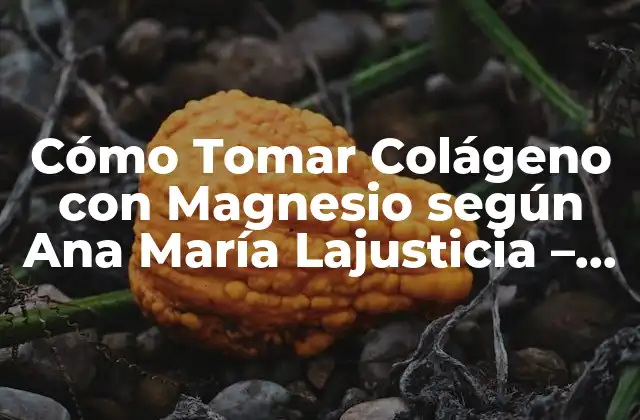 Cómo Tomar Colágeno con Magnesio según Ana María Lajusticia – Guía Completa