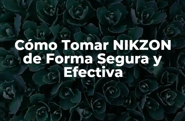 Cómo Tomar Nikzon de Forma Segura y Efectiva 2 Indicaciones y Contraindicaciones de NIKZON