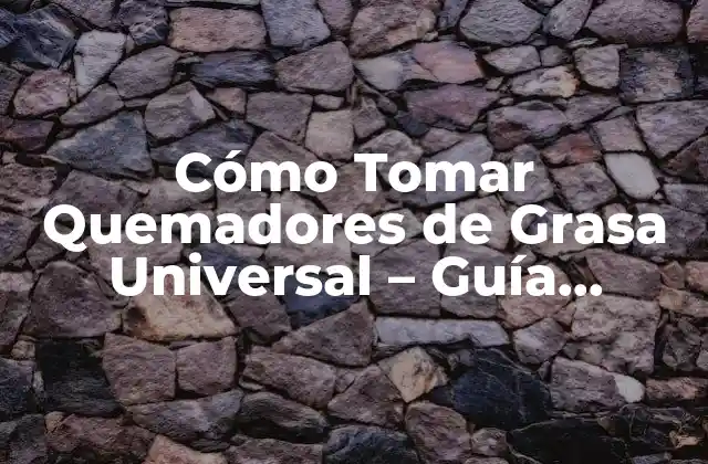 Cómo Tomar Quemadores de Grasa Universal - Guía Completa 2 ¿Qué son los Quemadores de Grasa Universal?