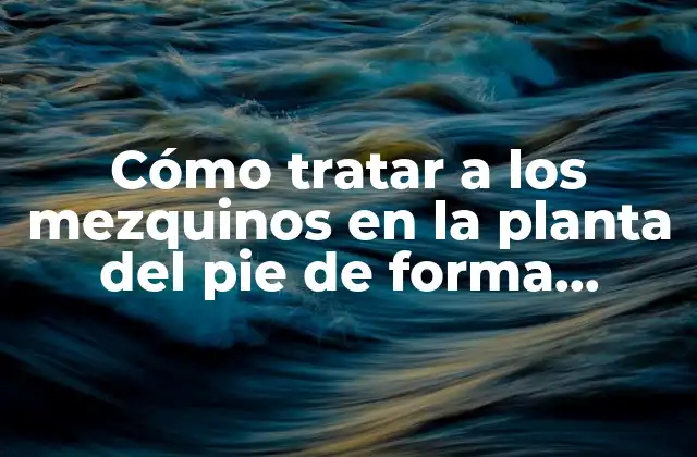 ¿Qué son los mezquinos en la planta del pie?