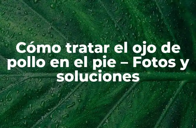 Cómo Tratar el Ojo de Pollo en el Pie – Fotos y Soluciones