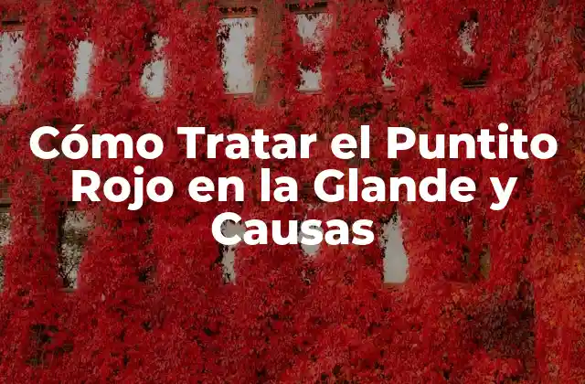 Cómo Tratar el Puntito Rojo en la Glande y Causas