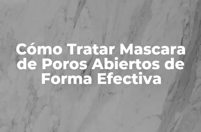 Cómo Tratar Mascara de Poros Abiertos de Forma Efectiva 2 Causas de la Mascara de Poros Abiertos