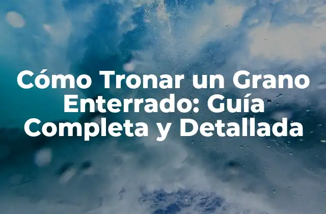 Cómo Tronar un Grano Enterrado: Guía Completa y Detallada