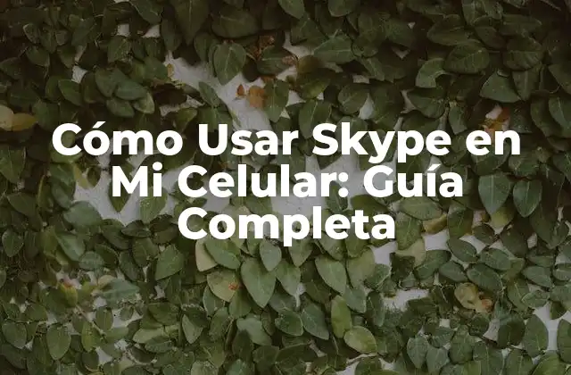 Cómo Usar Skype en Mi Celular: Guía Completa