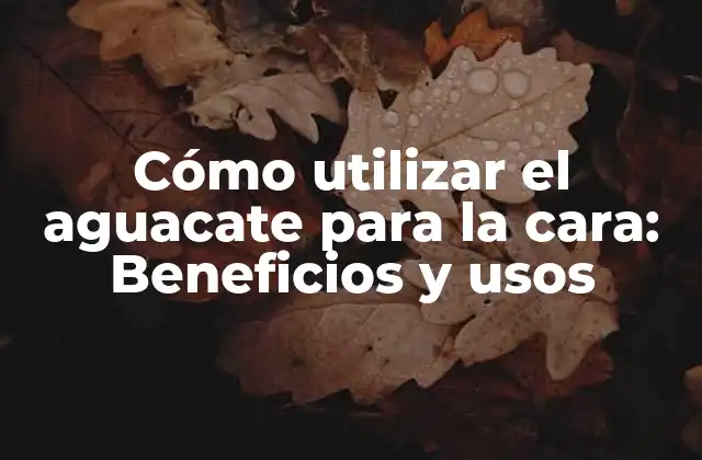 Propiedades beneficiosas del aguacate para la piel de la cara