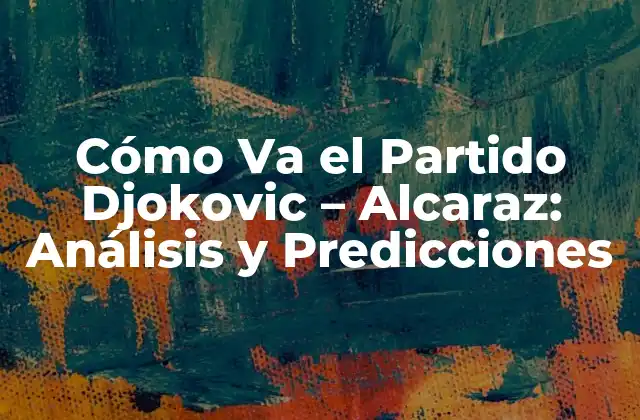 Cómo Va el Partido Djokovic – Alcaraz: Análisis y Predicciones