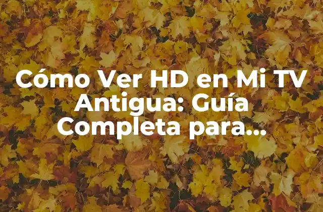Cómo Ver Hd en Mi Tv Antigua: Guía Completa para Actualizar Tu Televisión