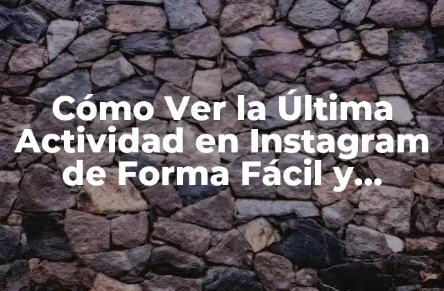 Cómo Ver la Última Actividad en Instagram de Forma Fácil y Segura