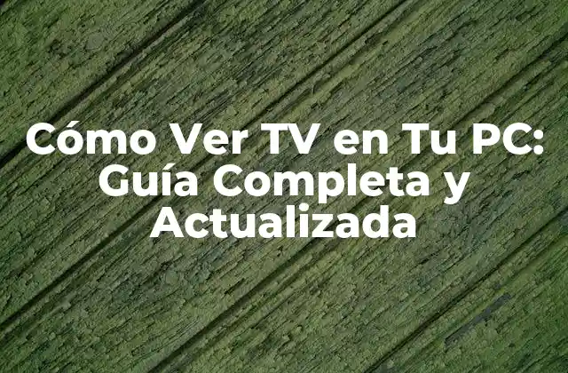 Cómo Ver Tv en Tu Pc: Guía Completa y Actualizada 2 ¿Qué se Necesita para Ver TV en Tu PC?