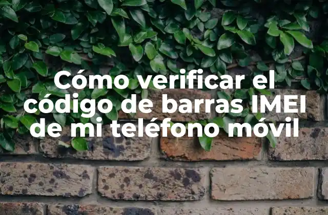Cómo Verificar el Código de Barras Imei de Mi Teléfono Móvil