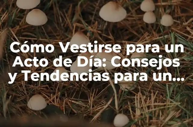 Cómo Vestirse para un Acto de Día: Consejos y Tendencias para un Look Perfecto