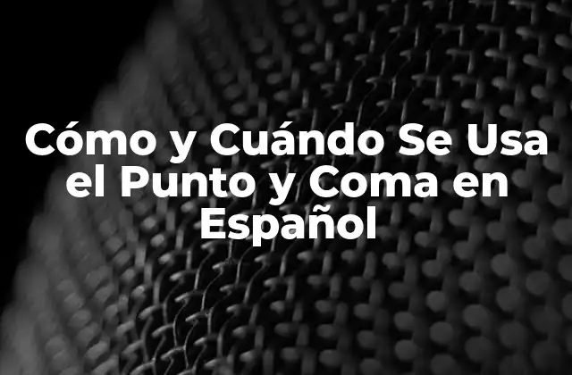 Cómo y Cuándo Se Usa el Punto y Coma en Español