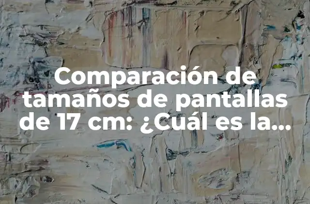 Comparación de Tamaños de Pantallas de 17 Cm: ¿cuál es la Mejor Opción para Ti?