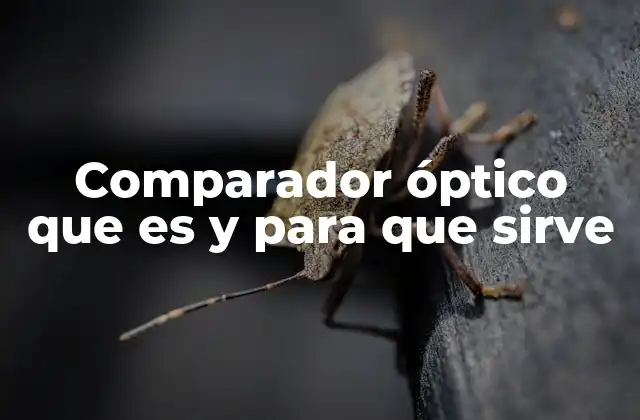 Comparador Óptico que es y para que Sirve