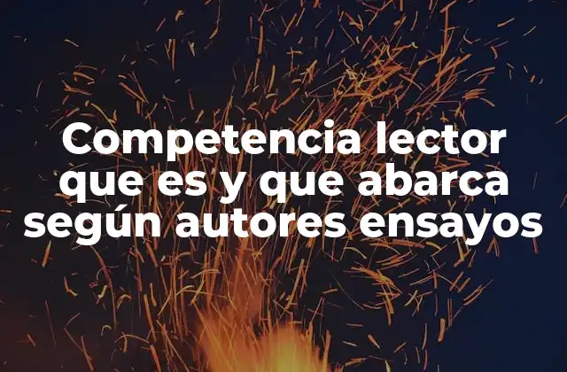Competencia Lector que es y que Abarca según Autores Ensayos