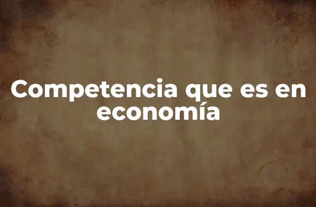 Competencia que es en Economía 2 El papel de la competencia en la economía global