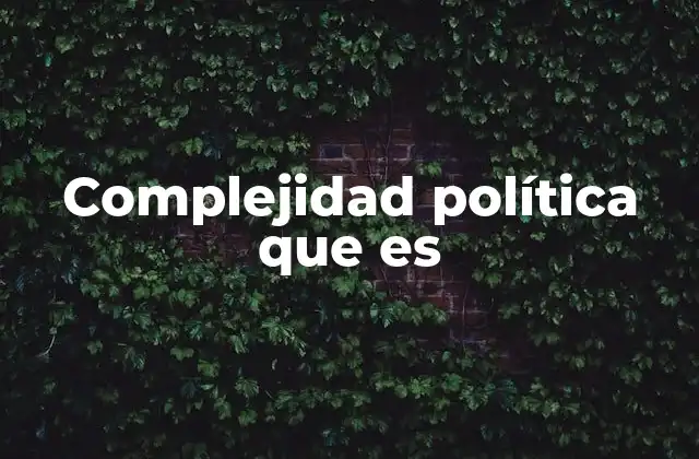 Complejidad Política que es