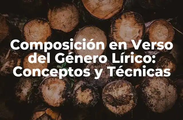 Composición en Verso Del Género Lírico: Conceptos y Técnicas