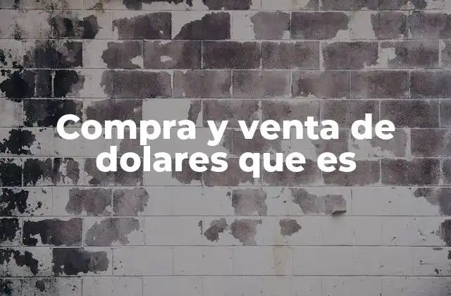 Compra y Venta de Dolares que es