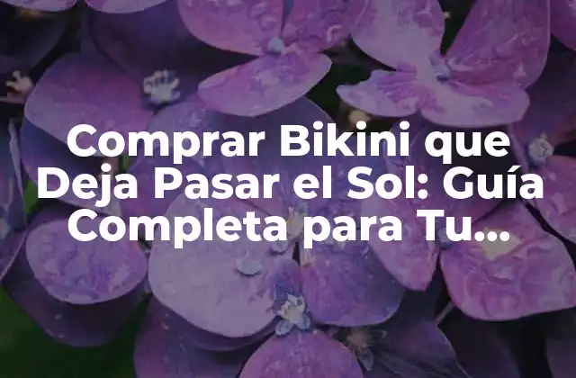 Comprar Bikini que Deja Pasar el Sol: Guía Completa para Tu Verano Perfecto