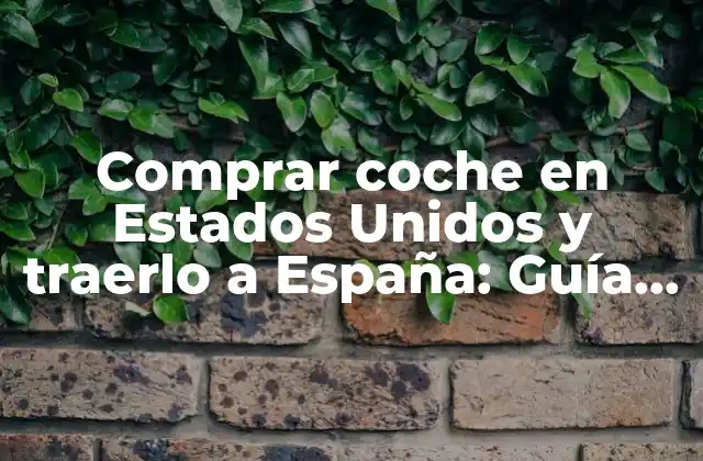 Comprar Coche en Estados Unidos y Traerlo a España: Guía Completa