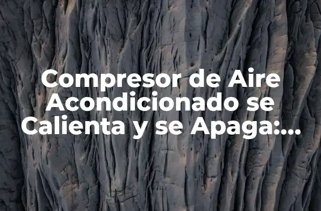 Compresor de Aire Acondicionado Se Calienta y Se Apaga: Causas y Soluciones