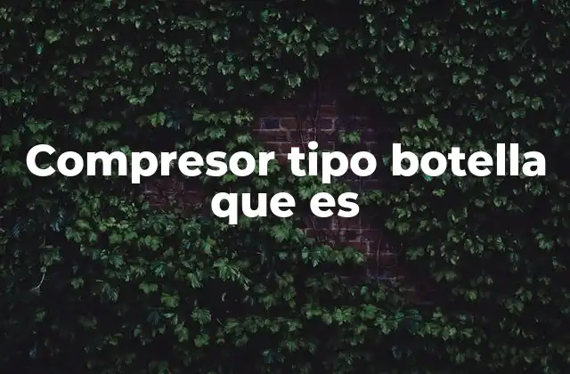 Compresor Tipo Botella que es