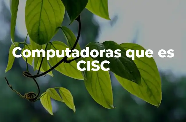 Computadoras que es Cisc