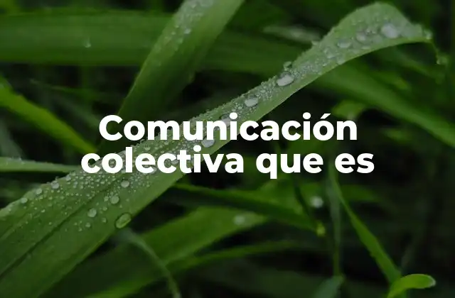 Comunicación Colectiva que es
