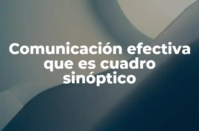 Comunicación Efectiva que es Cuadro Sinóptico 2 La importancia de la comunicación efectiva en entornos educativos y laborales