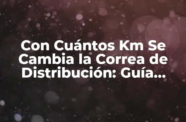 Con Cuántos Km Se Cambia la Correa de Distribución: Guía Completa