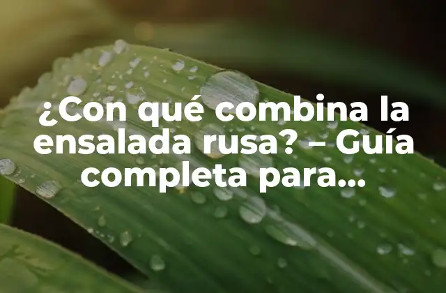 ¿con Qué Combina la Ensalada Rusa? – Guía Completa para Disfrutar de Esta Delicia