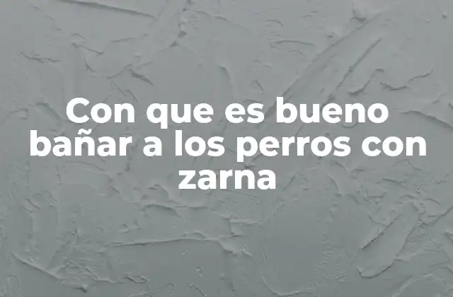 Con que es Bueno Bañar a los Perros con Zarna