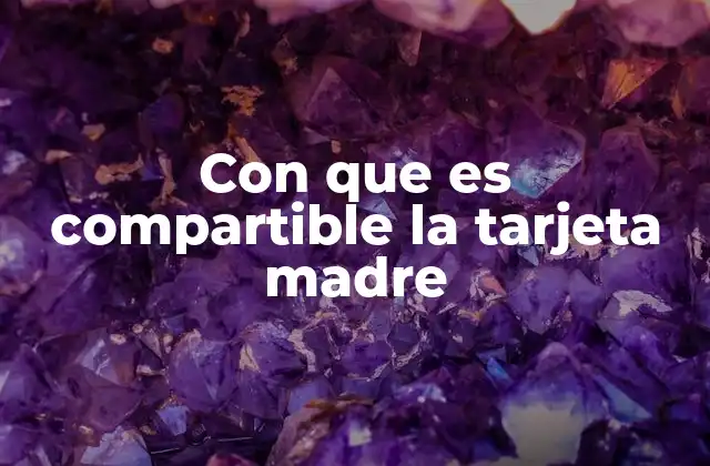 Con que es Compartible la Tarjeta Madre