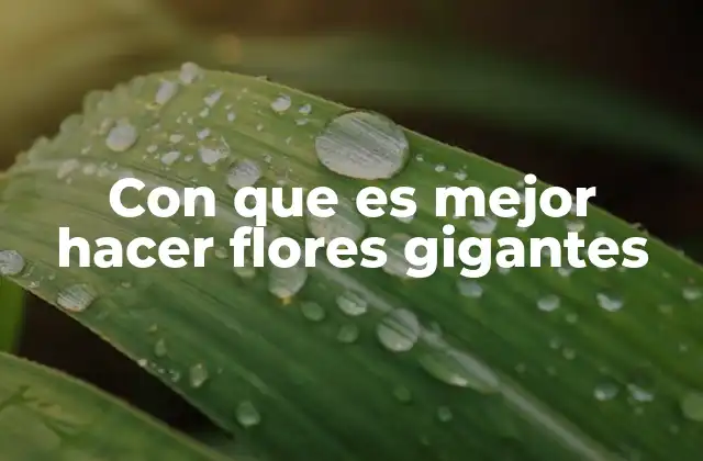 Con que es Mejor Hacer Flores Gigantes