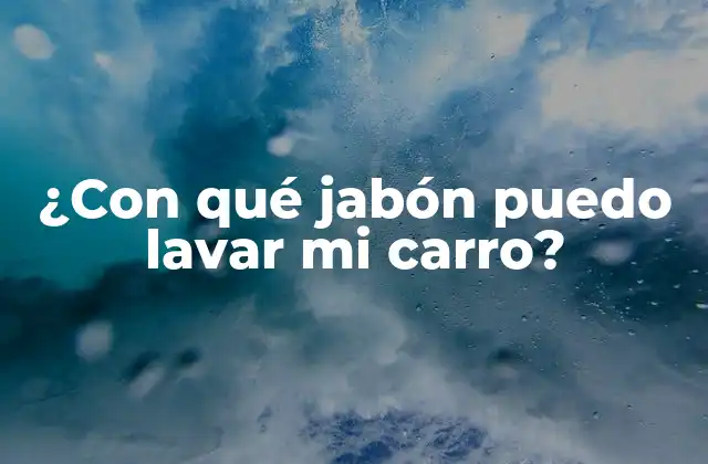 ¿Qué tipo de jabón es seguro para mi carro?