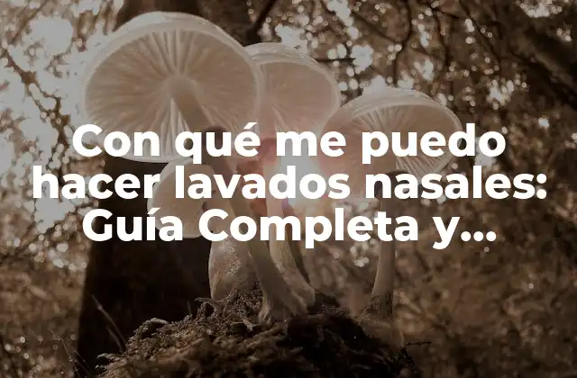 Con Qué Me Puedo Hacer Lavados Nasales: Guía Completa y Detallada