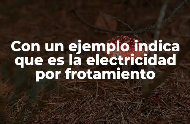 Con un Ejemplo Indica que es la Electricidad por Frotamiento