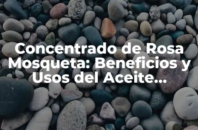 Concentrado de Rosa Mosqueta: Beneficios y Usos Del Aceite Esencial