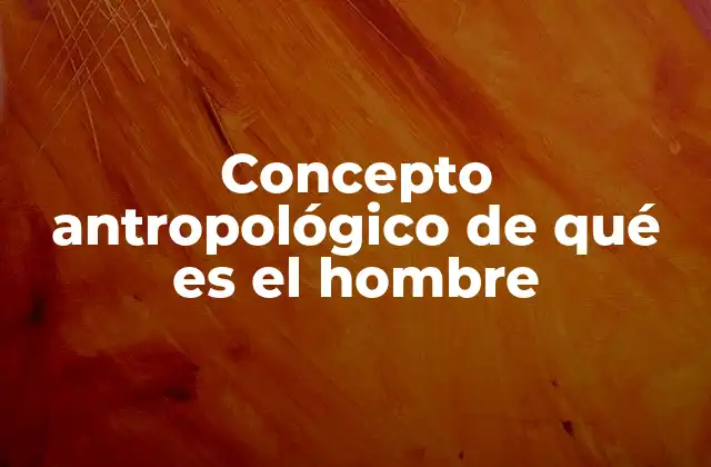 Concepto Antropológico de Qué es el Hombre 2 La visión antropológica del ser humano en el contexto social