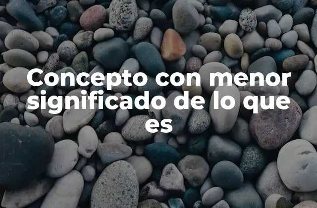 Concepto con Menor Significado de Lo que es