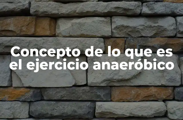 Concepto de Lo que es el Ejercicio Anaeróbico