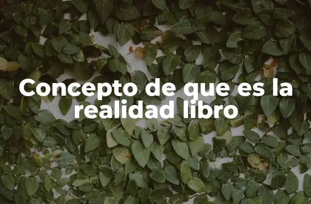 Concepto de que es la Realidad Libro