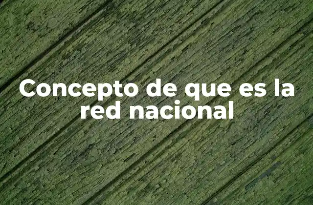 Concepto de que es la Red Nacional
