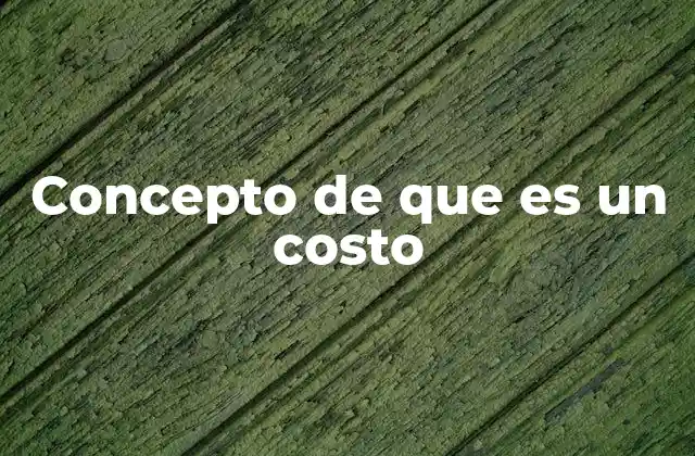 Concepto de que es un Costo