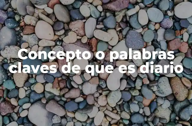 Concepto o Palabras Claves de que es Diario