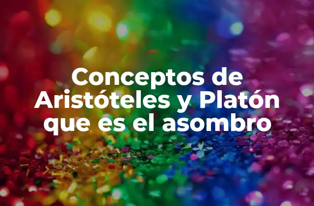 Conceptos de Aristóteles y Platón que es el Asombro
