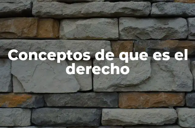 Conceptos de que es el Derecho