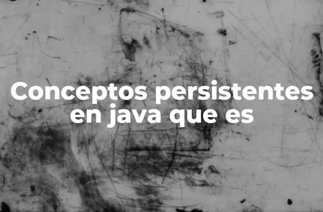 Conceptos Persistentes en Java que es